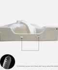 Slick White Ceramic Corner Vessel Sink For Small Bathrooms Wall Mounted Basin With Dual Faucet Holes side view showing installation screws.