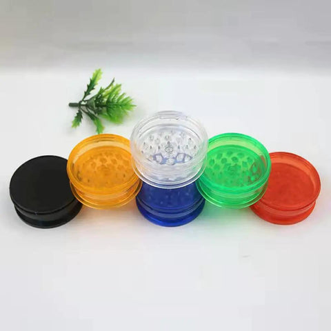 Six Pack Transparent Portable Herb Grinder Set With Storage Compartments Two Point Three Inch Plastic Spice Grinder Display