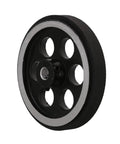 EFYOK Especial 6Set 200X6mm Industrial Aluminum Rubber Measuring Rotary Encoder Meter Wheel with black and silver design.
