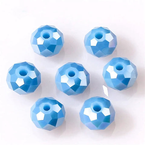 Quality Heavy Duty Loose Faceted Crystal Glass Beads To Spice Up Your DIY Gear Total Banger Sparkling Spacer Stones, blue.