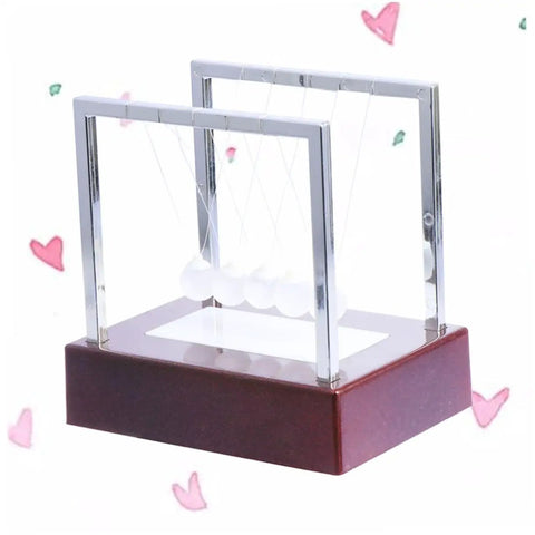 Glowing Pendulum Desk Decor Newton's Cradle Ornament For Home Office Demonstrates Physics Energy Conservation Battery Operated Fun