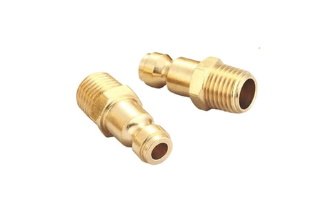 14 Piece Automotive Type C Quick Connect Air Fittings Kit With Solid Brass Couplers And Plugs One Quarter Inch NPT