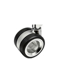 Five Pack M11 Stem Snap Ring Replacement Casters For Gaming Chairs With Silent Tpu Build And Slick 360 Swivel close-up of a caster wheel with black polyurethane tread.