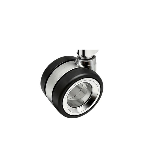 Five Pack M11 Stem Snap Ring Replacement Casters For Gaming Chairs With Silent Tpu Build And Slick 360 Swivel close-up of a caster wheel with black polyurethane tread.