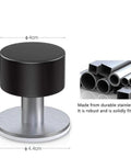 Heavy Duty Stainless Steel Door Stopper With Ultra Strong Adhesive Wall Mount Sound Dampening Door Noise Floor Safe Bumper shown