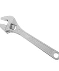 Adjustable Wrench Pro With Extra Wide Jaw, 8 Inch, ergonomic handle, high carbon steel, heavy duty hand tool in close-up view.