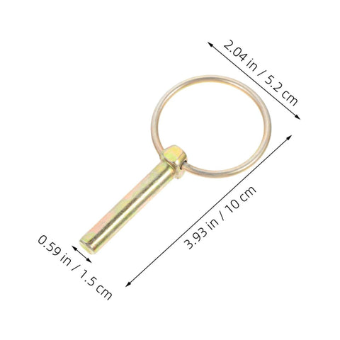 Close-up of a locking pin from the 12 Piece Beefed Up Tractor Trailer Hitch Pins Kit With Heavy Duty Retaining Pins And Rings