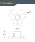 Dimensions of 5/16-18 Screw-On Tee Nuts Pack Of 8, 1/2 Inch Length for woodworking and furniture projects; diagram showing measurements.