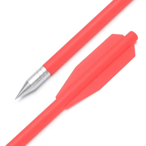 60 Piece Set Crossbow Bolts 6.25 Inch 50-80Lb Aluminum Shafts Razor Sharp Broadhead Tips close-up of red shaft and tip