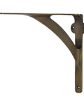 Side view of Set Of 2 Heavy Duty Brass Shelf Brackets For 8 10 12 Inch Shelves Gold Finish L Shaped Wall Brackets Adjustable Mounting Hardware
