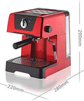 Red Semi Automatic Espresso Machine With 15 Bar Pressure, Fast Heating, Milk Frother Wand, 1.4L Water Tank, Safe Temperature Control.