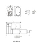 Technical drawing of Beefy 24V DC Linear Actuator With 1500N Lift Power 100mm To 350mm Stroke Options Flat Mount Type