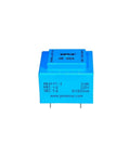 Epoxy Encapsulated Vacuum Transformer For PCB Mounting With Safety Isolation, 5VA, 110-380V Primary And 6V 7.5V 9V 12V 15V 18V Or 24V Secondary Options, 230V 12V Compatible, blue PCB mount