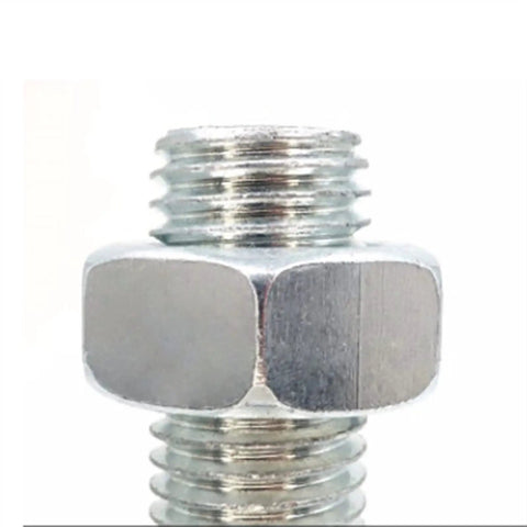 Close-up of a threaded hex nut made of carbon steel, used for Tough As Nails Adjustable Leveling Feet Four Pack.