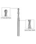 uxcell ball nose end mill, 2 flutes, upcut, solid carbide, 1/8 in shank