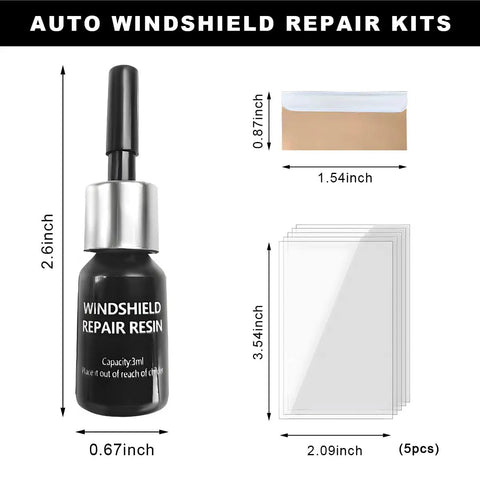 Windshield Repair Kit With Fast Repair Resin Liquid For Chips And Scratches Fix Star Shaped Cracks DIY Auto Glass Fluid Filler For Cars