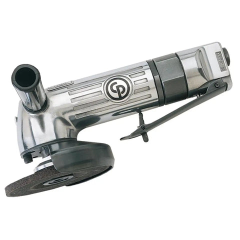 Heavy Duty Right Angle Air Die Grinder Rated At 0.7 Horsepower And 13000 Rpm, featuring a swivel guard and 4 inch spindle.