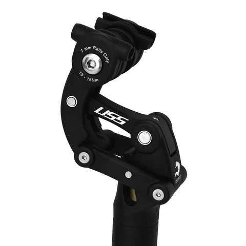 Close-up of Smooth Ride Suspension Seatpost With Seven Diameter Options featuring shock absorption for various bikes