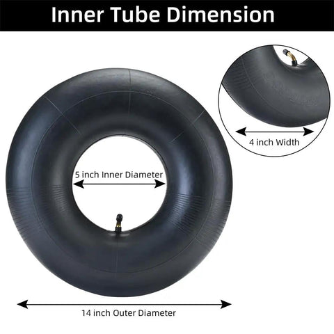 Two Pack Heavy Duty Inner Tubes Fifteen By Six Fits Lawn Mowers Yard Tractors Wheelbarrows ATVs And More With TR87 Bent Valve Stem