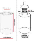 Clear Glass Shade Trio For Cylinder Light Fixtures Replacement Globes For Wall Sconce And Pendant Lights With One And Five Eighth Inch Fitter Five And A Half Inch Height Three And A Half Inch Diameter diagram