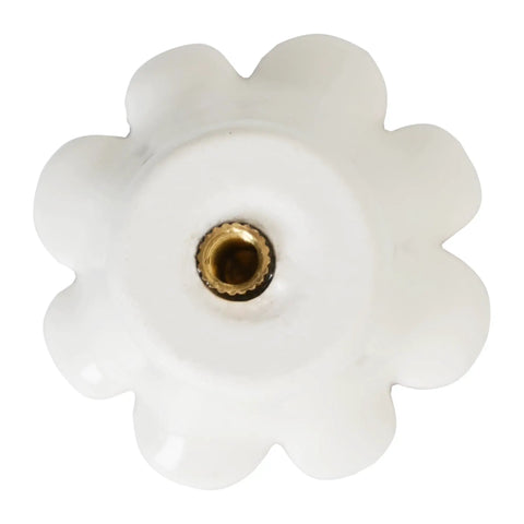 Top view of 6 Pieces Ceramic Daisy Drawer Knobs Set For Nursery And Kids Room Cute Cabinet Pulls For Dressers And Furniture