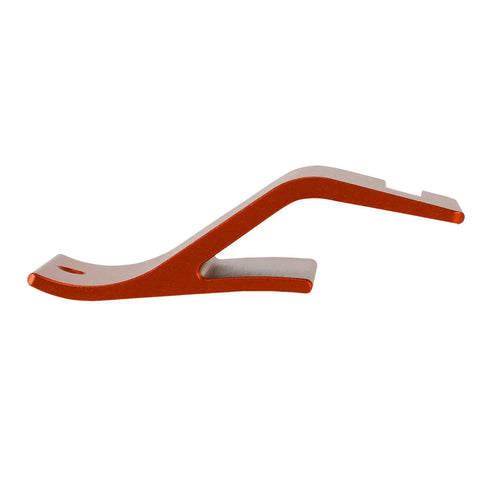 Bead Buddy Tire Installation Holder Hook for Off Road Dirt Bikes and Motocross Universal Tire Changer Tool in orange aluminum finish