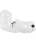 Slick Router Dust Collection Adapter Built For Dewalt Dwp611 And Dwp611pk Compact Routers, clear plastic design for efficient dust management.