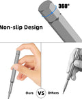 Comparison of Go-To Magnetic 24 In 1 Precision Screwdriver non-slip design vs other screwdrivers for electronics.