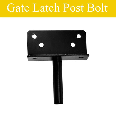 Black steel post bolt for Self-Locking Gate Latch With Post Mount For Wood Fences, Automatic Gravity Lever, Easy Install.