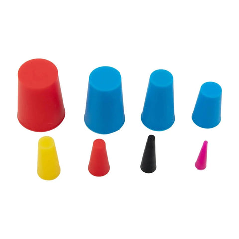 Hot Shot Silicone Rubber Tapered Plugs 105Pcs High Temp Masking Kit For Powder Coating Auto Body Work Durable Cone Assortment Tools, assorted sizes