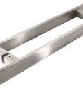 Heavy Duty Commercial Grade 36 Inch Solid Stainless Steel Push Pull Door Handle For Barn And Glass Doors With Full Brushed 304 Finish Solid Stainless Standoffs Deep Engagement Built Tough For Everyday Use, side view