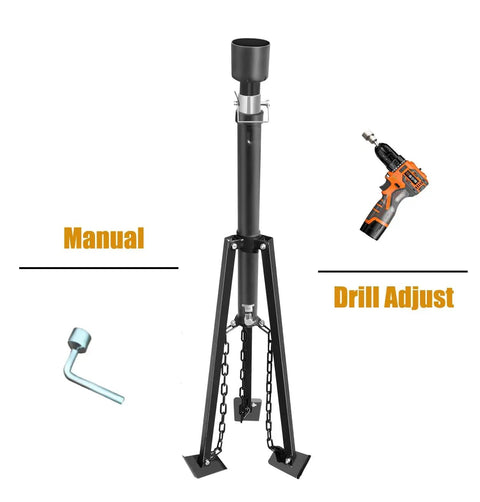 King Pin Tripod Stabilizer Jack For 5th Wheel RV, Drill-Adjustable, 5000 Lb Load Capacity, Adjustable Height From 35 To 56 Inches, Patented Design
