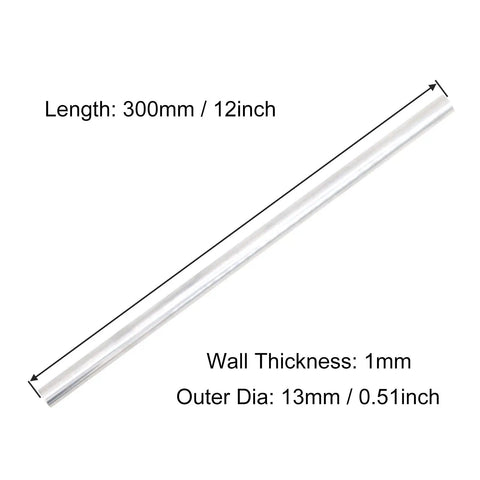 6063 Aluminum Round Tube 13mm OD 1mm Wall 300mm Length Seamless Pipe For DIY Crafts Set Of 2 Ideal For Frame Building
