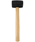 Front view of a rubber mallet with durable head and wood handle for non marring assembly and go to everyday use in woodworking auto repairs and construction projects perfect for delicate surfaces and quick taps without dents or scratches