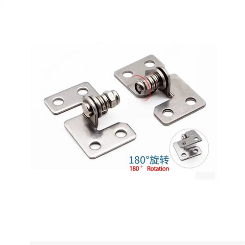 Stainless steel adjustable torque stop hinge, left, 2.0 N.m, 180° rotation, mounting plates.