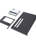 Plug And Play External Gpu Enclosure For Thunderbolt 3 4 And Usb 4 Expands PCIE 16 X Slot mounting plates and connectors in black metal.