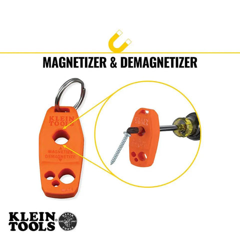 9-Piece Screwdriver Set With Magnetizer And Demagnetizer For Magnetic Tips showing orange tool with screwdriver
