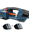 Legit Electric Strapping Machine For Half To Five Eighth Inch PP PET Strap Handheld Banding Tool with two rechargeable batteries.