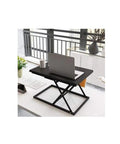 Slick Foldable Office Desk With Adjustable Height Mobile Workbench For Chill Home Office Or Dope Gaming Setup with laptop.