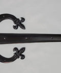 Twenty Two Inch Antique Rustic Cast Iron Door And Gate Hinges Black Faux Farmhouse Barn Shutter Cabinet Hardware For Outdoor Decor With A Dope Badass Vintage Vibe And Top Shelf Artisan Craftsmanship, detailed design view.