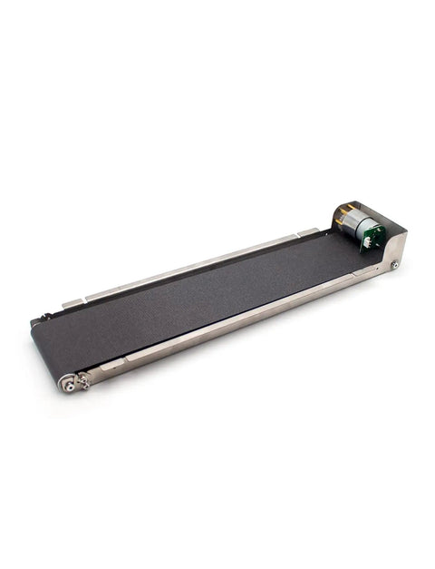 24V DC Mini Conveyor Belt Built Tough Stainless Steel Framework Ultra Silent Drive Motor Perfect For Desktop Sorting And Retail Restocking Plug And Play Logistics Runner Handles Five Kilograms Without Skipping A Beat