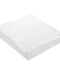 No Sweat Heavy Duty 100 Pack Deep Fryer Filter Papers For Commercial Kitchens 15 By 13 Inch Disposable Oil Strainer Sheets on a stack.