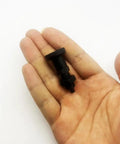 Badass Black Rustproof Steel 2 Pack Knob Plunger Pins M10 held in hand, showcasing smooth sliding action and heavy duty design.