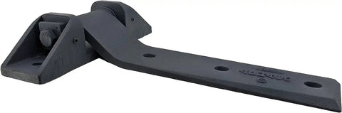 Heavy Duty Strap Hinge For Industrial Doors Left Hinge H 412 6 Way Adjustable, cast ductile iron, product front view.