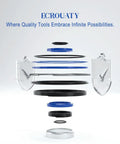 Exploded view of seal kit components with "Ecrouaty" branding, showcasing tool quality and versatility.