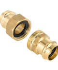 Built Tough 2 Inch Copper Press Union Coupling Fittings Pack Of 20 Heavy Duty Brass Plumbing Connectors showcasing two brass connectors.