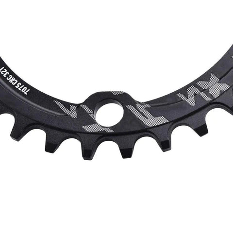 Narrow Wide Chainring For Mountain Bikes Single Chainring 32T 104mm BCD Carbon Steel Black showing tooth design and finish.