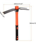 Two Pack 2 Teeth Garden Hoe Rake With 15 Inch Dual Head Fiberglass Handle Durable Garden Tools Set For Loosening Soil Weeding And Digging