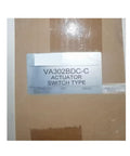 Label showing VA302BDC-C Actuator Switch Type on packaging of Heavy Duty Electric Valve Actuator delivering precision flow control.