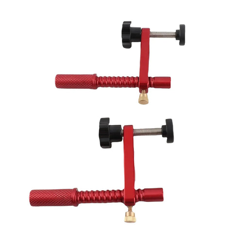 20mm Red Aluminum Bench Dog Clamp Set For Woodworking And MFT Workbench With Protective Pads All Metal Construction Knurled Rod